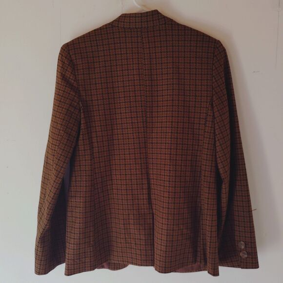 Old Navy Notch Collar Pixie Blazer Houndstooth Size S Brown Preppy - Picture 7 of 7